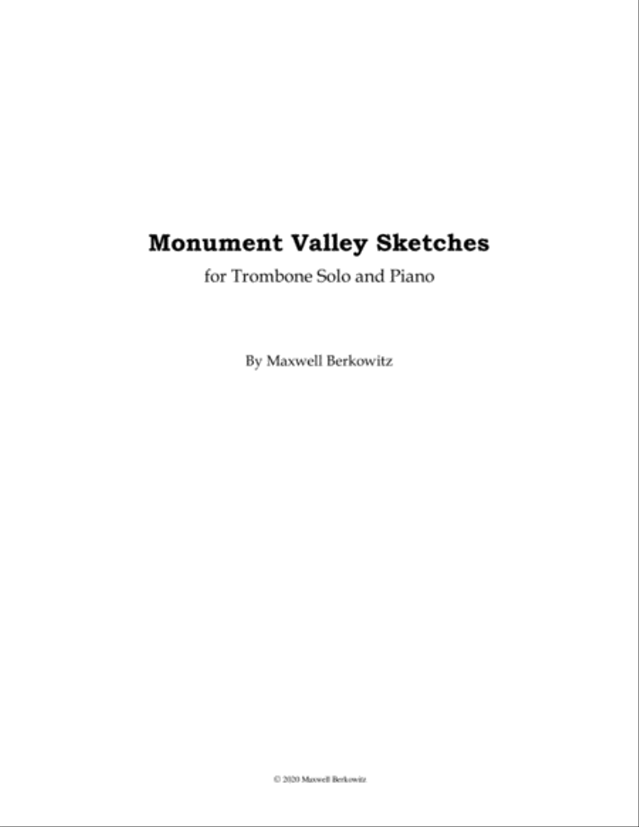 Monument Valley Sketches - Trombone Solo and Piano Piano scores gallery preview page 1