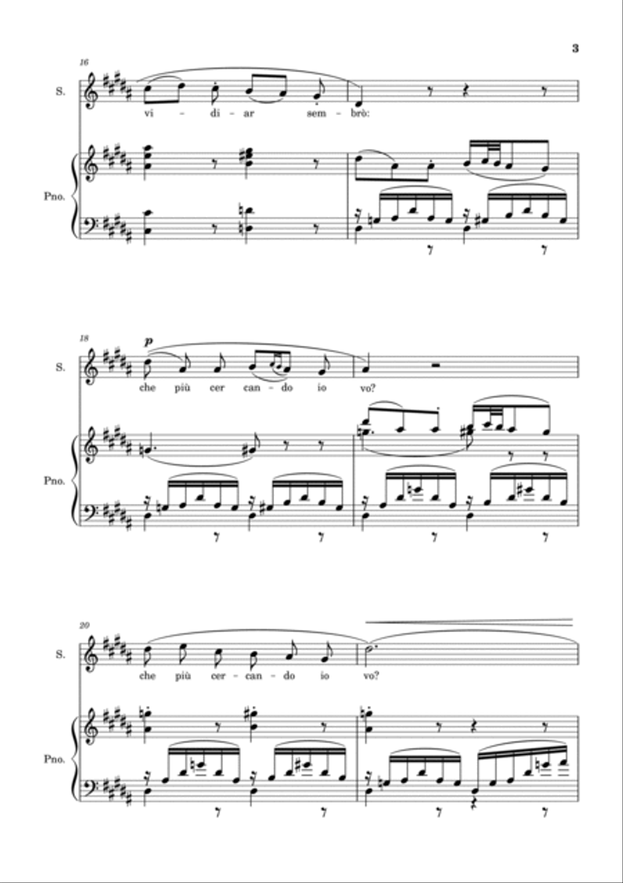 Una Furtiva Lagrima (Soprano in G#m) Voice scores gallery preview page 3