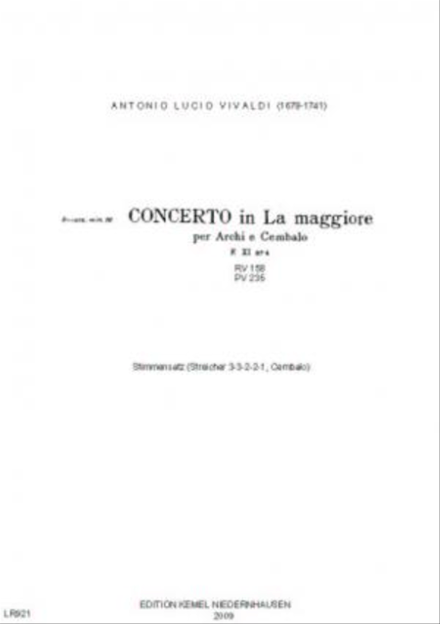 Concerto in La maggiore Harpsichord scores gallery preview page 1
