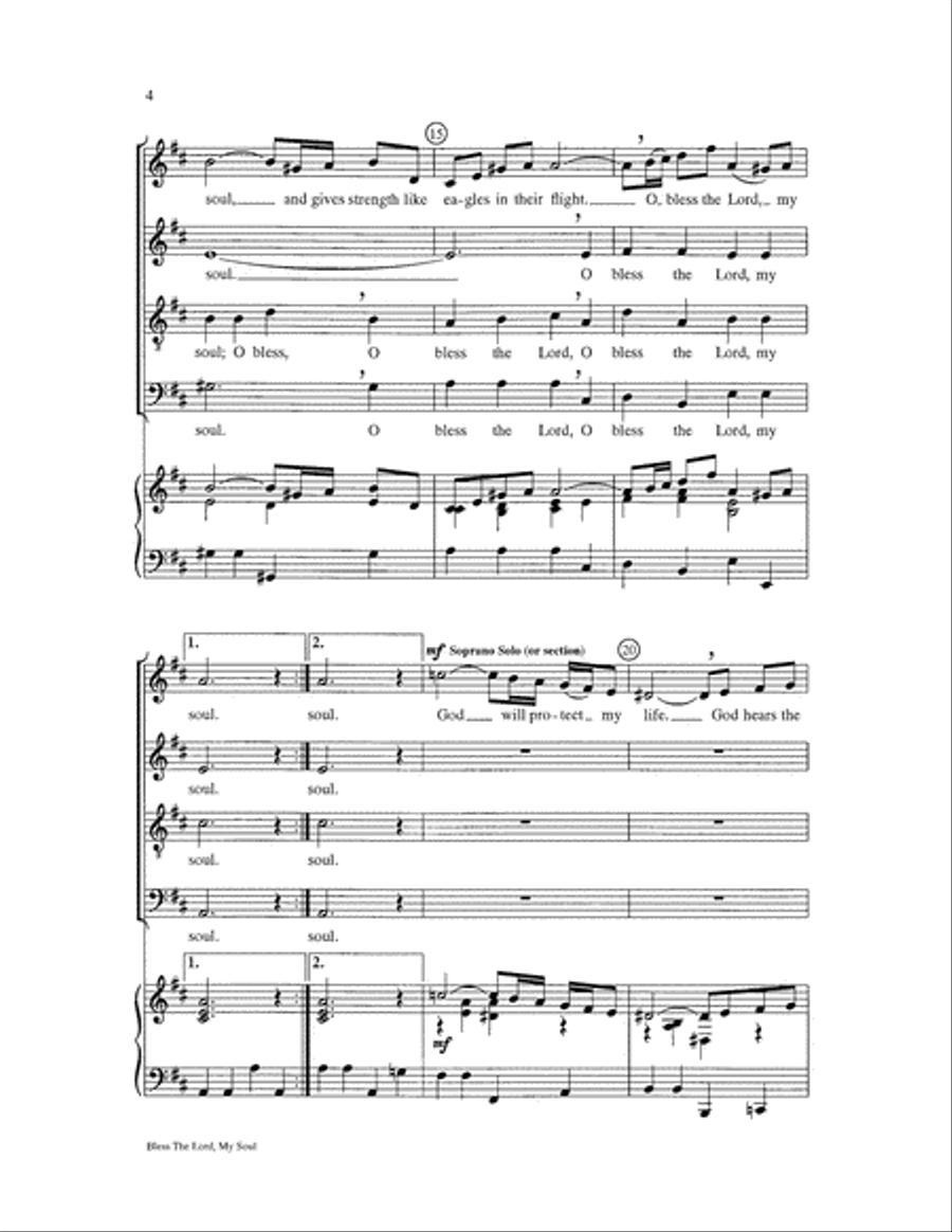 Bless the Lord, My Soul 4-Part scores gallery preview page 4
