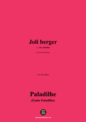 Paladilhe-Joli berger(pour une ou deux voix ad lib.),in E flat Major