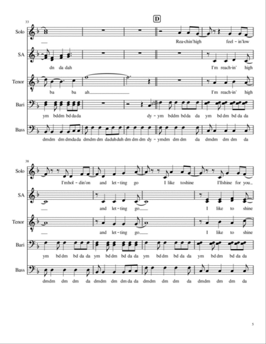 Make It Shine (victorious Theme) 4-Part scores gallery preview page 5