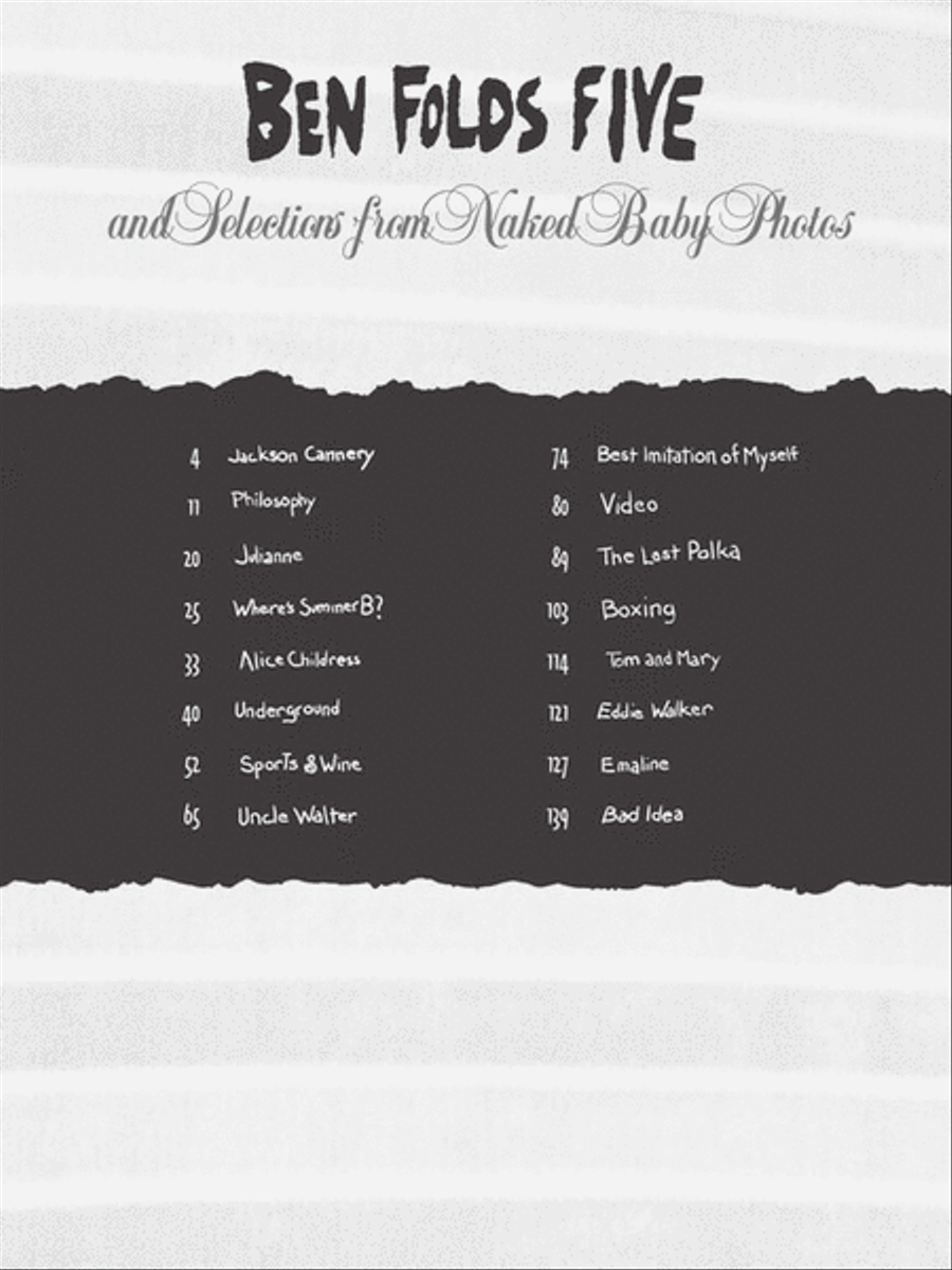 Ben Folds Five and Selections from Naked Baby Photos Electric Guitar scores gallery preview page 3