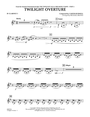 Twilight Overture (from The Twilight Saga: Breaking Dawn Part 2) - Bb Clarinet 3