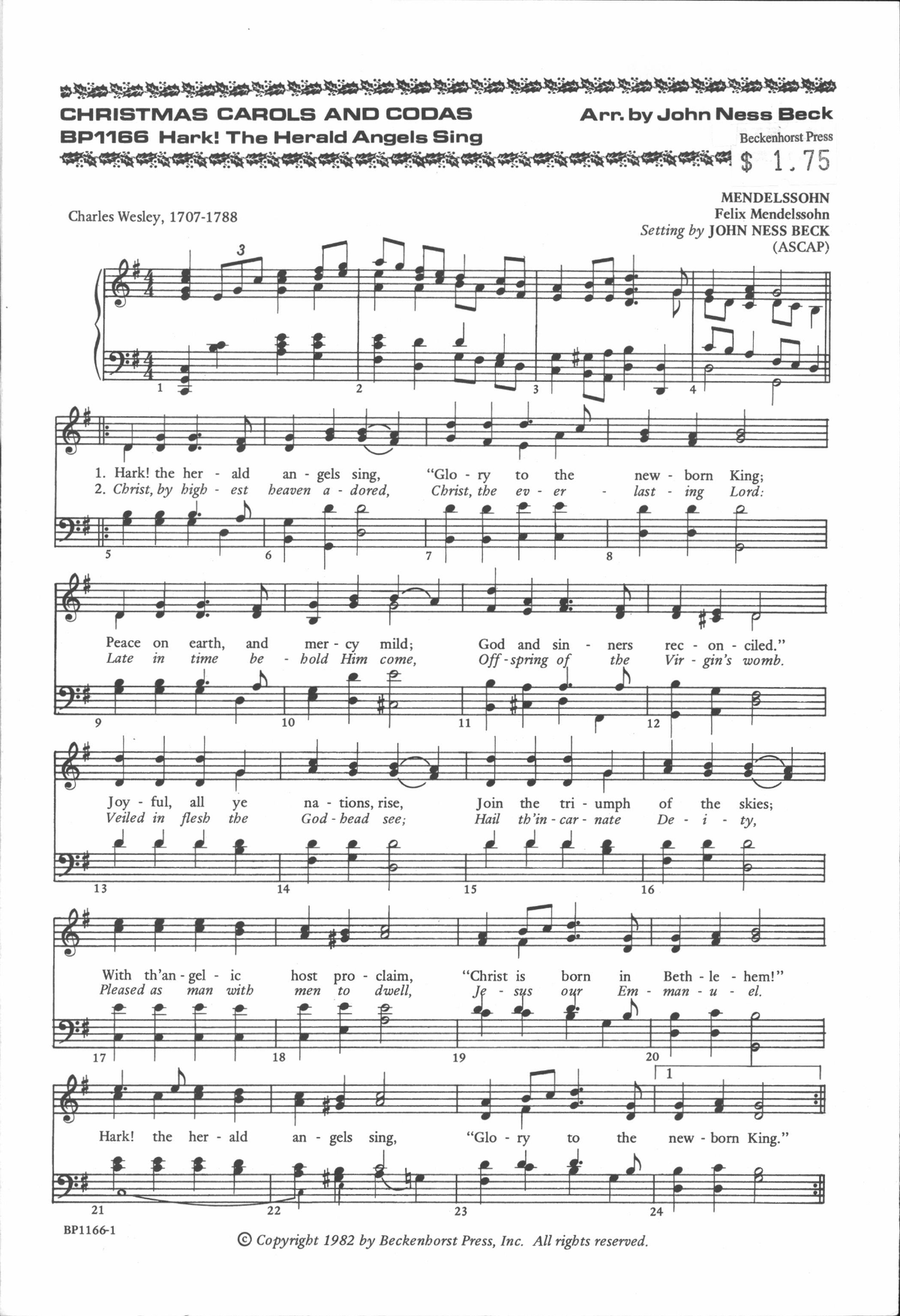 Hark! The Herald Angels Sing - Beck 4-Part scores gallery preview page 2