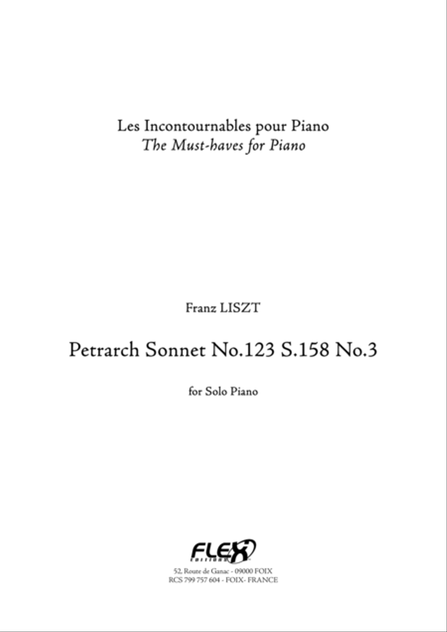 Petrarch Sonnet No.123 S.158 No.3 Piano Solo scores gallery preview page 1