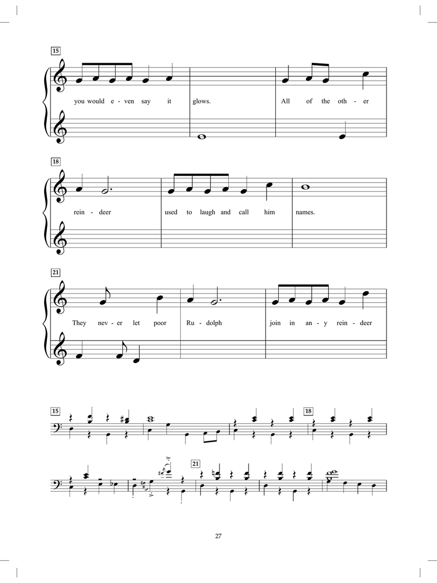 Rudolph The Red-Nosed Reindeer Electronic Keyboard scores gallery preview page 3