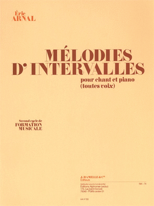 Book cover for Melodies D'intervalles Second Cycle De Formation Musicale. Toutes Voix.