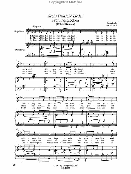 Deutsche Lieder op. 101 & op. 105 (1837/1838) -Sechs deutsche Lieder mit zwei- und vierhändiger Klavierbegleitung op. 101 - Sechs Lieder op. 105-