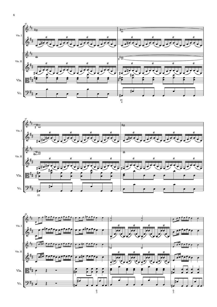 Vivaldi - RV 589, GLORIA - 1. Gloria, for string quartet String Quartet scores gallery preview page 6
