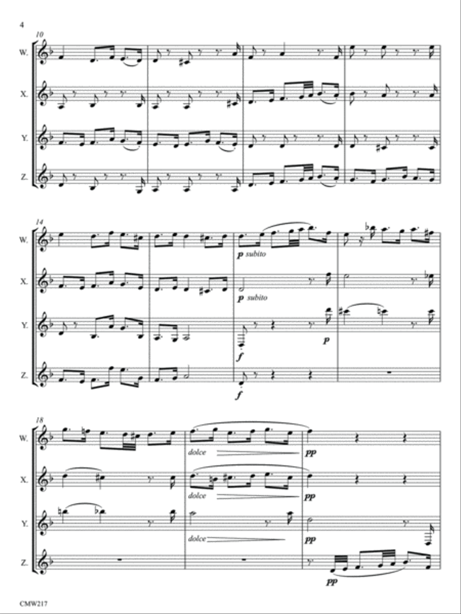 Chaconne Clarinet Quartet scores gallery preview page 4