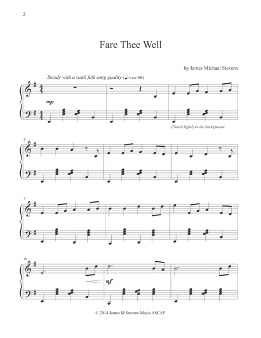 Fare Thee Well Fare Thee Well Piano Solo scores gallery preview page 2