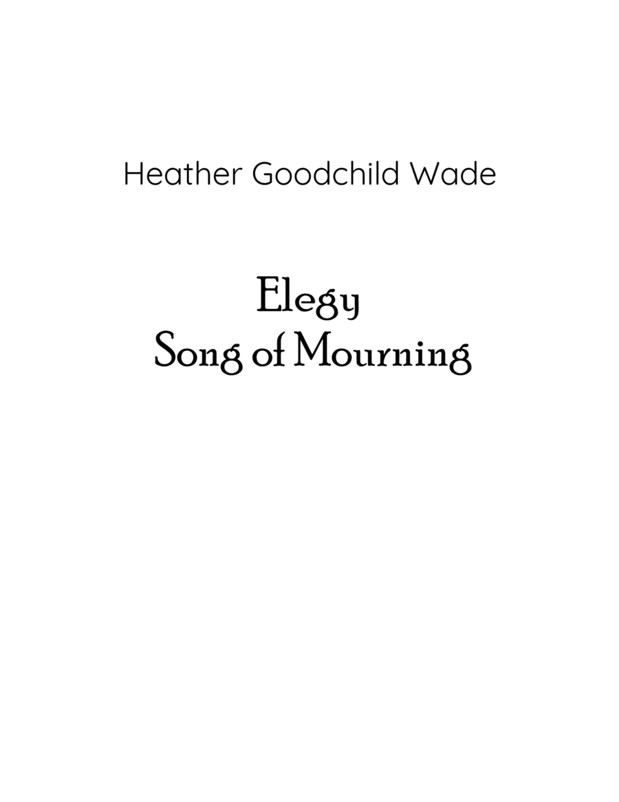 Elegy: Song of Mourning
