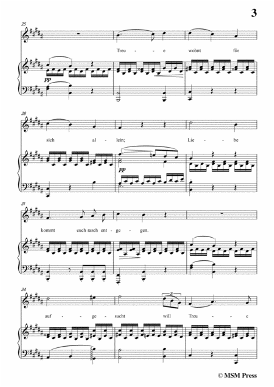 Schubert-Liebe schwärmt auf allen Wegen,in B Major Piano, Vocal scores gallery preview page 5