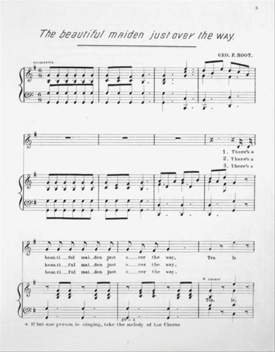 The Beautiful Maiden Just Over the Way. Song with Chorus ad lib Choir scores gallery preview page 2