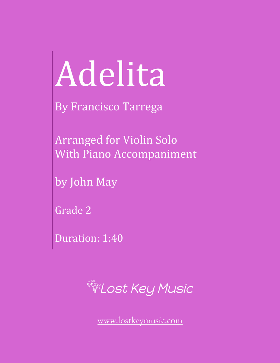 Adelita-Violin Solo (Optional Piano Accompaniment) Chamber Music scores gallery preview page 1