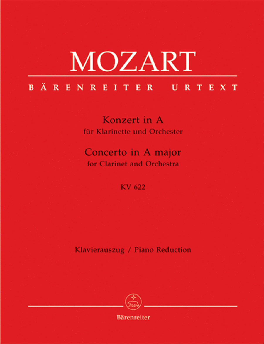 Book cover for Concerto for Clarinet and Orchestra A major, KV 622