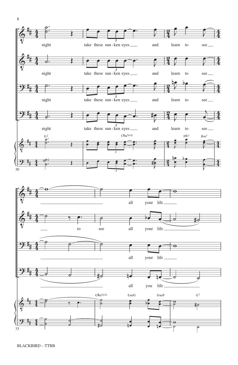 Blackbird TTBB scores gallery preview page 6