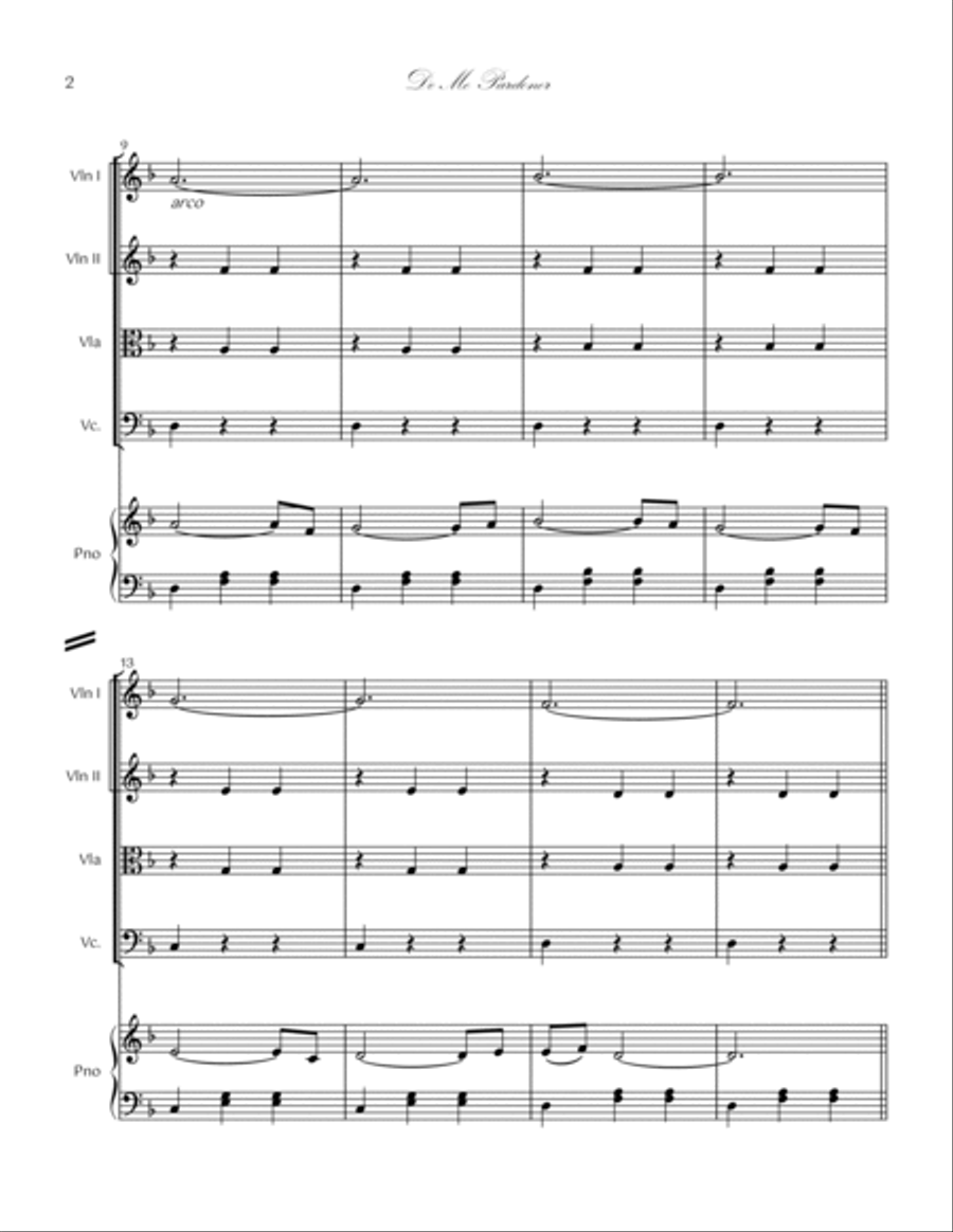 11. De Me Pardoner Piano Quintet Piano Quintet scores gallery preview page 2