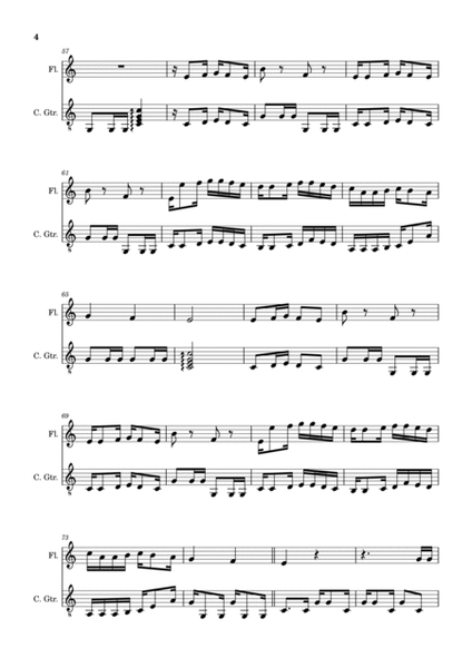 Chiquinha Gonzaga - Candomblé. Arrangement for Flute and Classical Guitar. Score and Separated Parts image number null