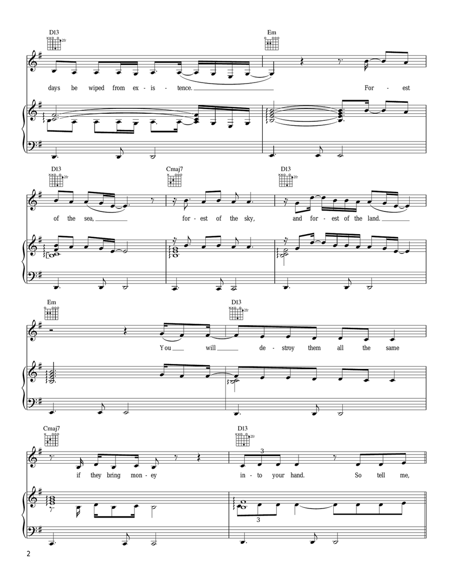 Someday Piano, Vocal, Guitar scores gallery preview page 2