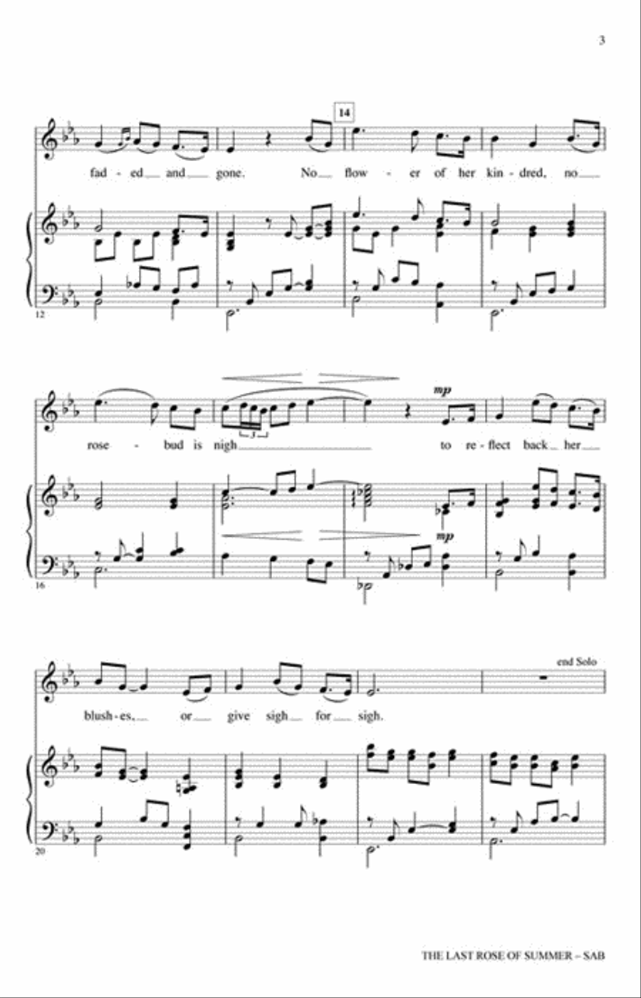The Last Rose of Summer 3-Part scores gallery preview page 3