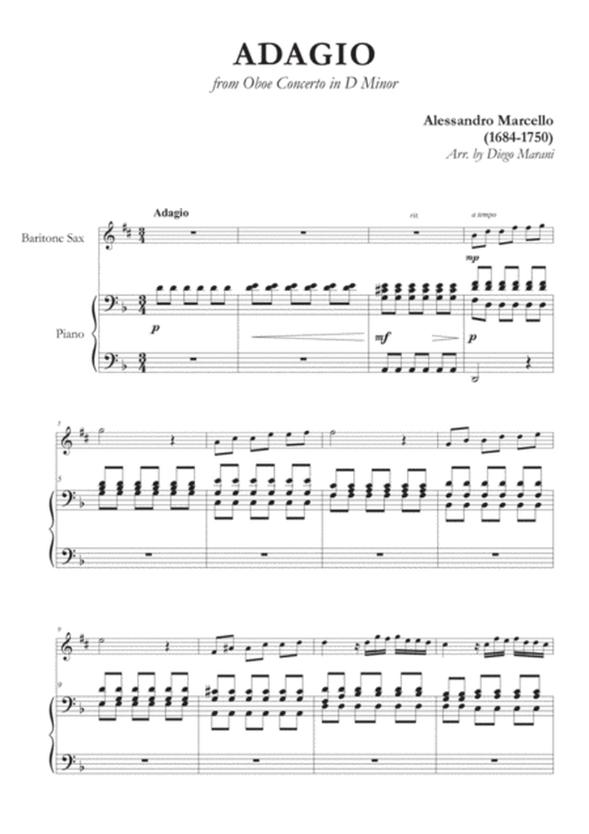 Marcello's Adagio for Baritone Saxophone and Piano image number null