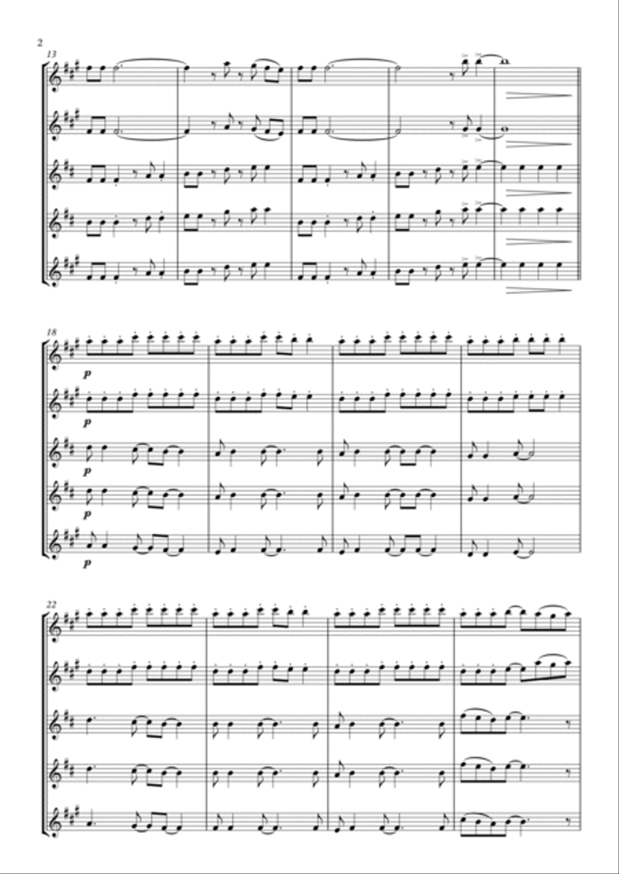 Rock You Like A Hurricane Saxophone Quintet scores gallery preview page 2