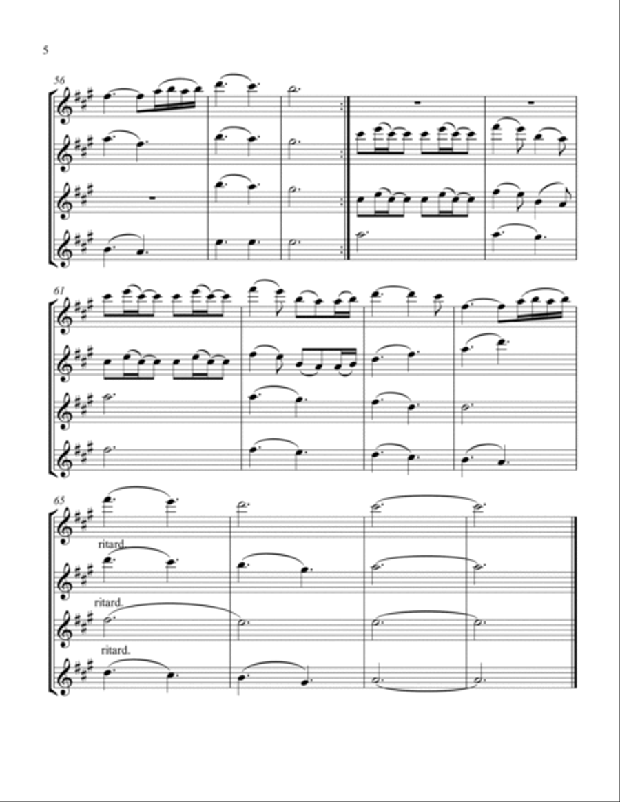 A Thousand Years Flute Quartet scores gallery preview page 6