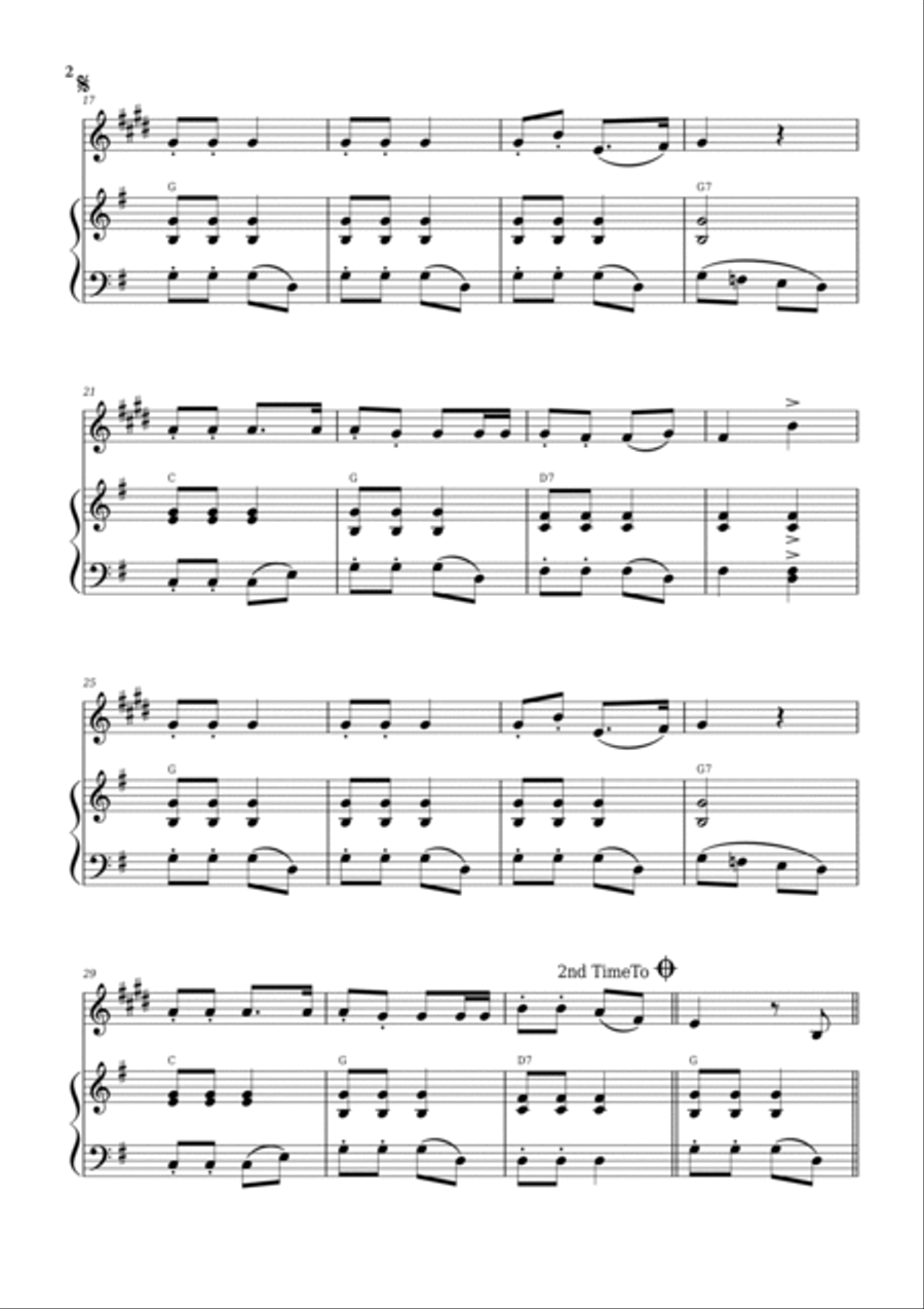 Jingle Bells Baritone Saxophone scores gallery preview page 2