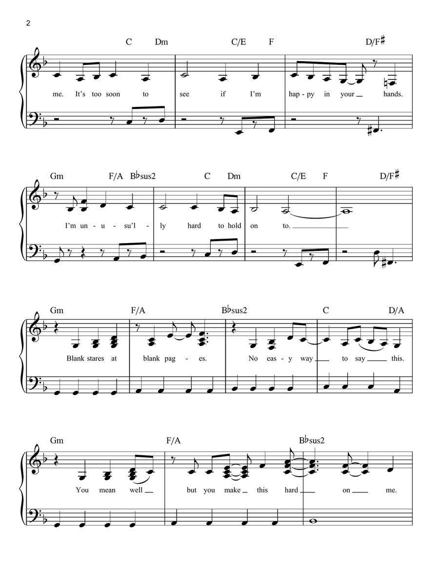 Love Song Easy Piano scores gallery preview page 2