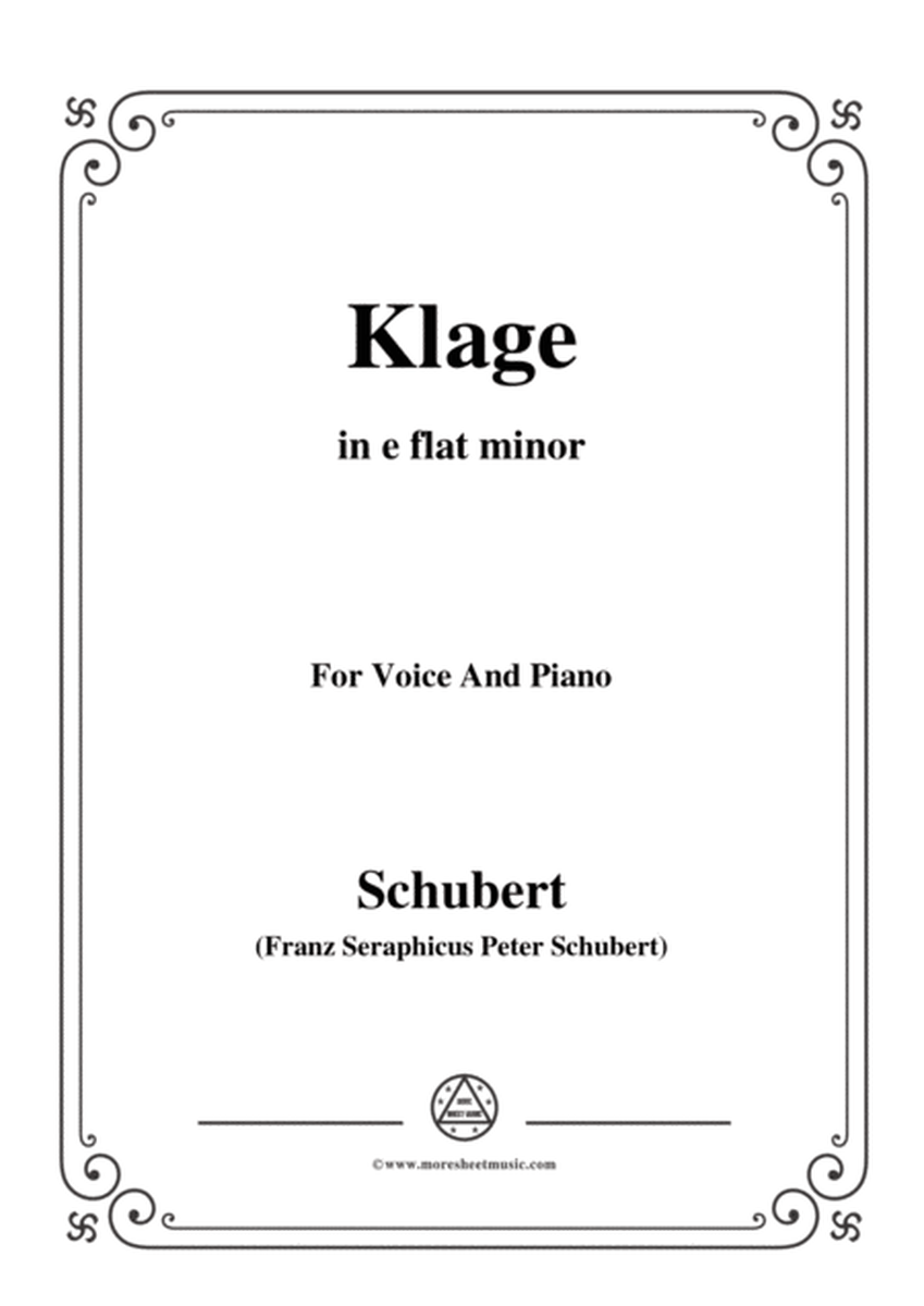 Schubert-Klage,in e flat minor,for Voice&Piano image number null