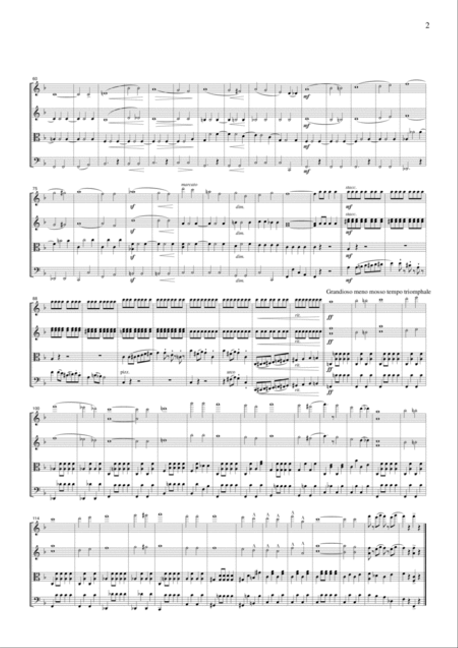 Fucik Entry of the Gladiators, for string quartet, JA009 String Quartet scores gallery preview page 2