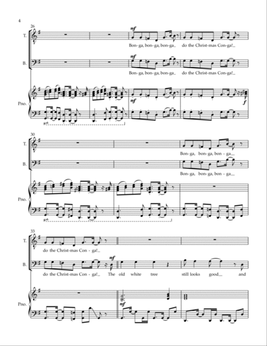Christmas Conga TTBB scores gallery preview page 5