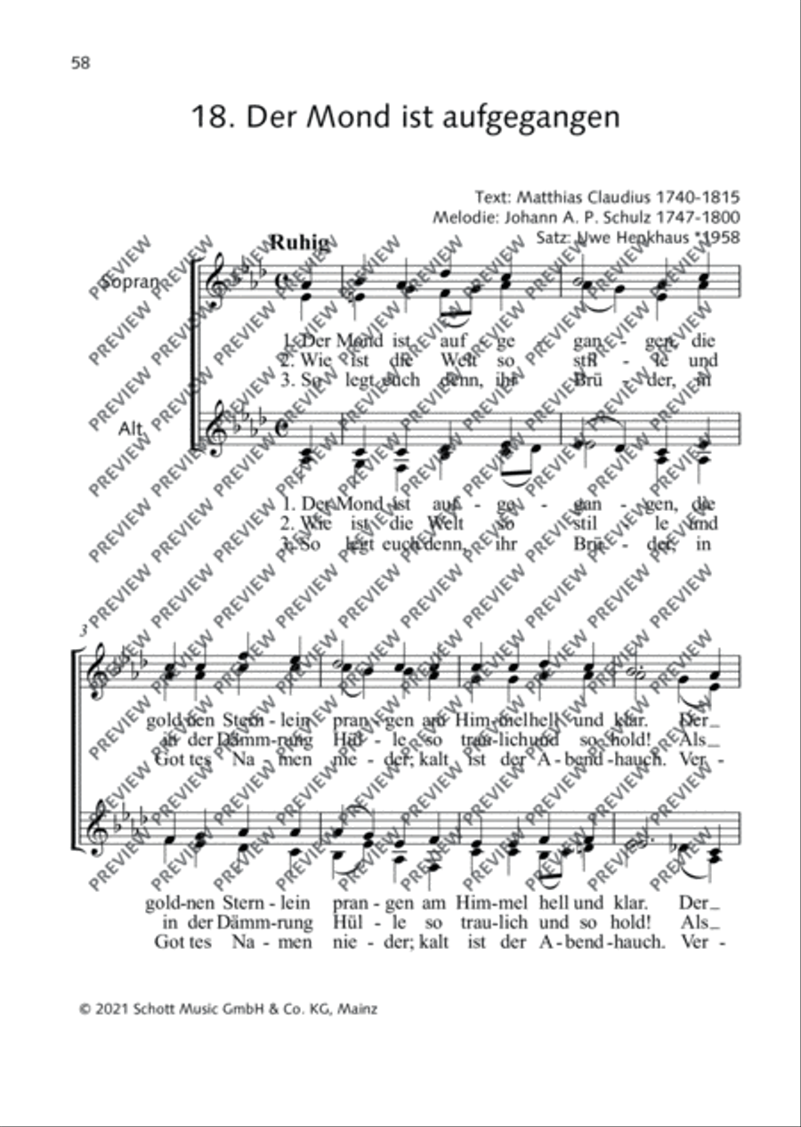 Der Mond ist aufgegangen Der Mond ist aufgegangen SSAA scores gallery preview page 2