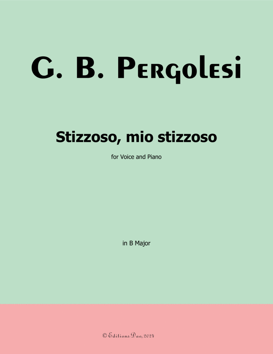 Stizzoso,mio stizzoso,by Pergolesi,in B Major Voice scores gallery preview page 1