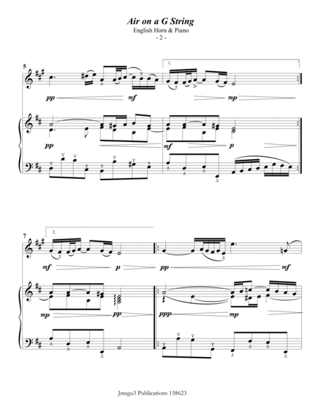 Bach: Air on a G String for English Horn & Piano image number null
