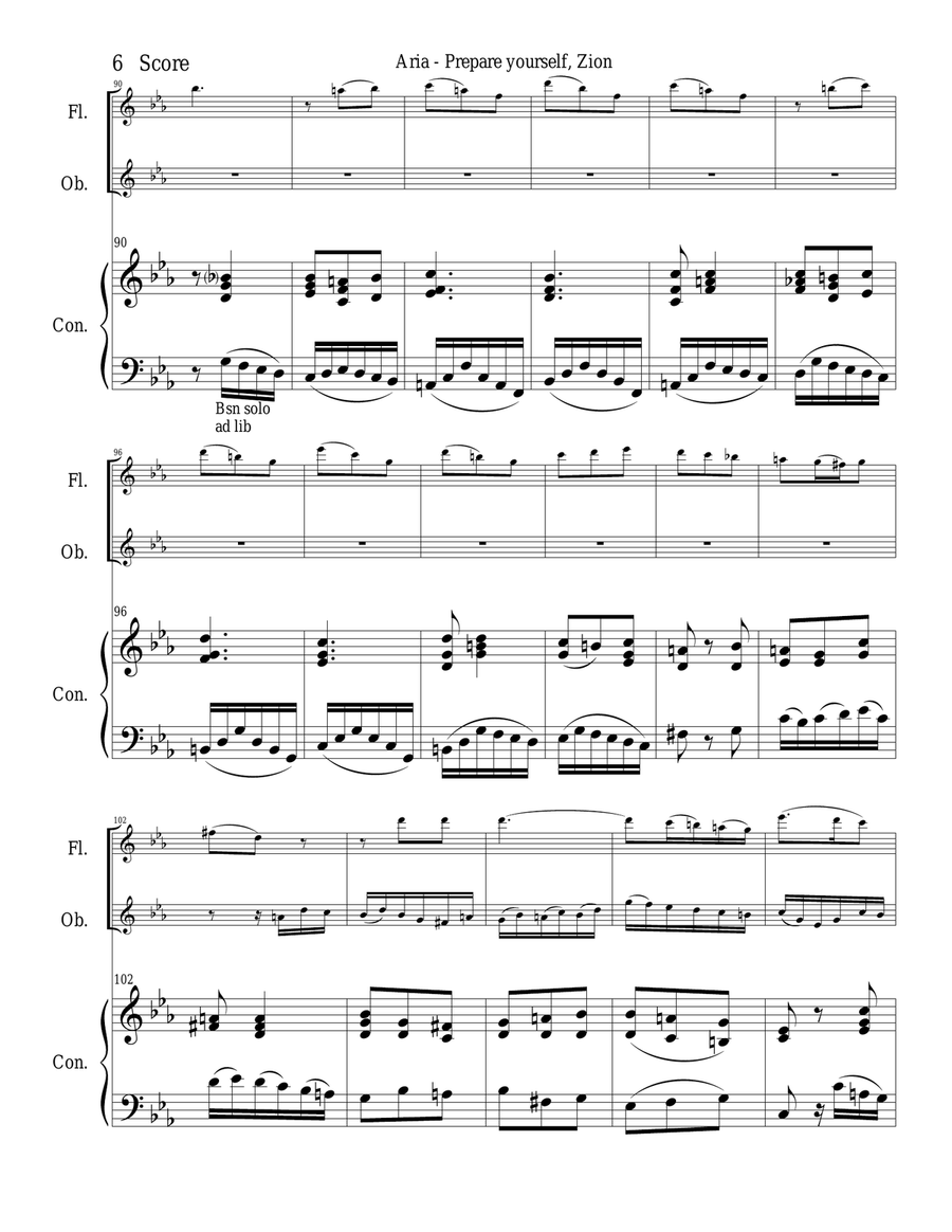 Bach - Aria from The Christmas Oratorio for flute and oboe duet Woodwind Duet scores gallery preview page 6