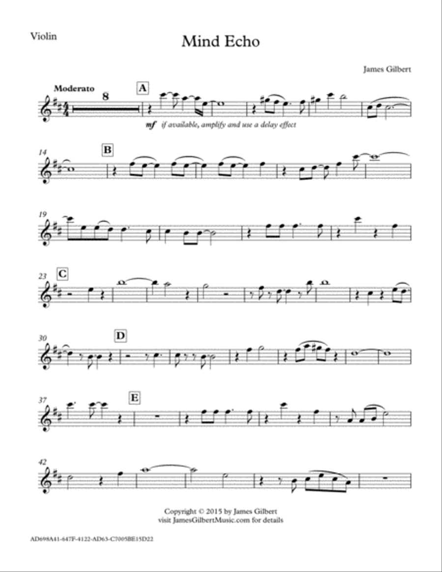 Mind Echo Violin Solo scores gallery preview page 6
