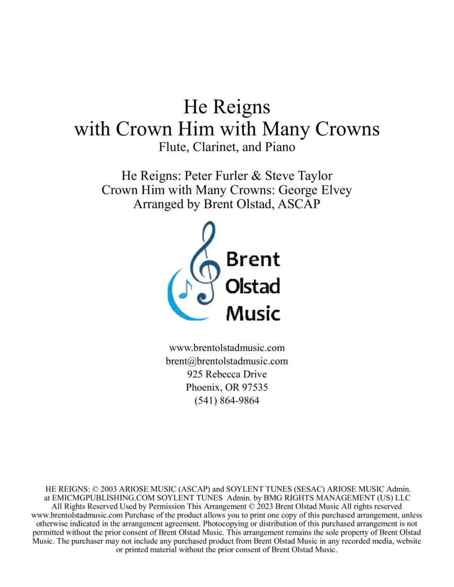 He Reigns Woodwind Duet scores gallery preview page 1