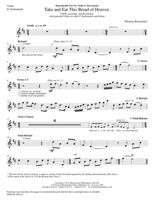 Take and Eat This Bread of Heaven (Downloadable Violin Part)