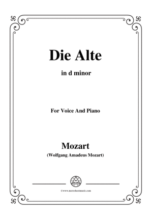 Book cover for Mozart-Die alte,in d minor,for Voice and Piano