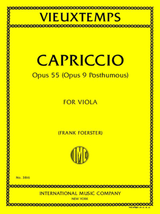 Book cover for Capriccio, Opus 55 (Opus 9 Posthumous)