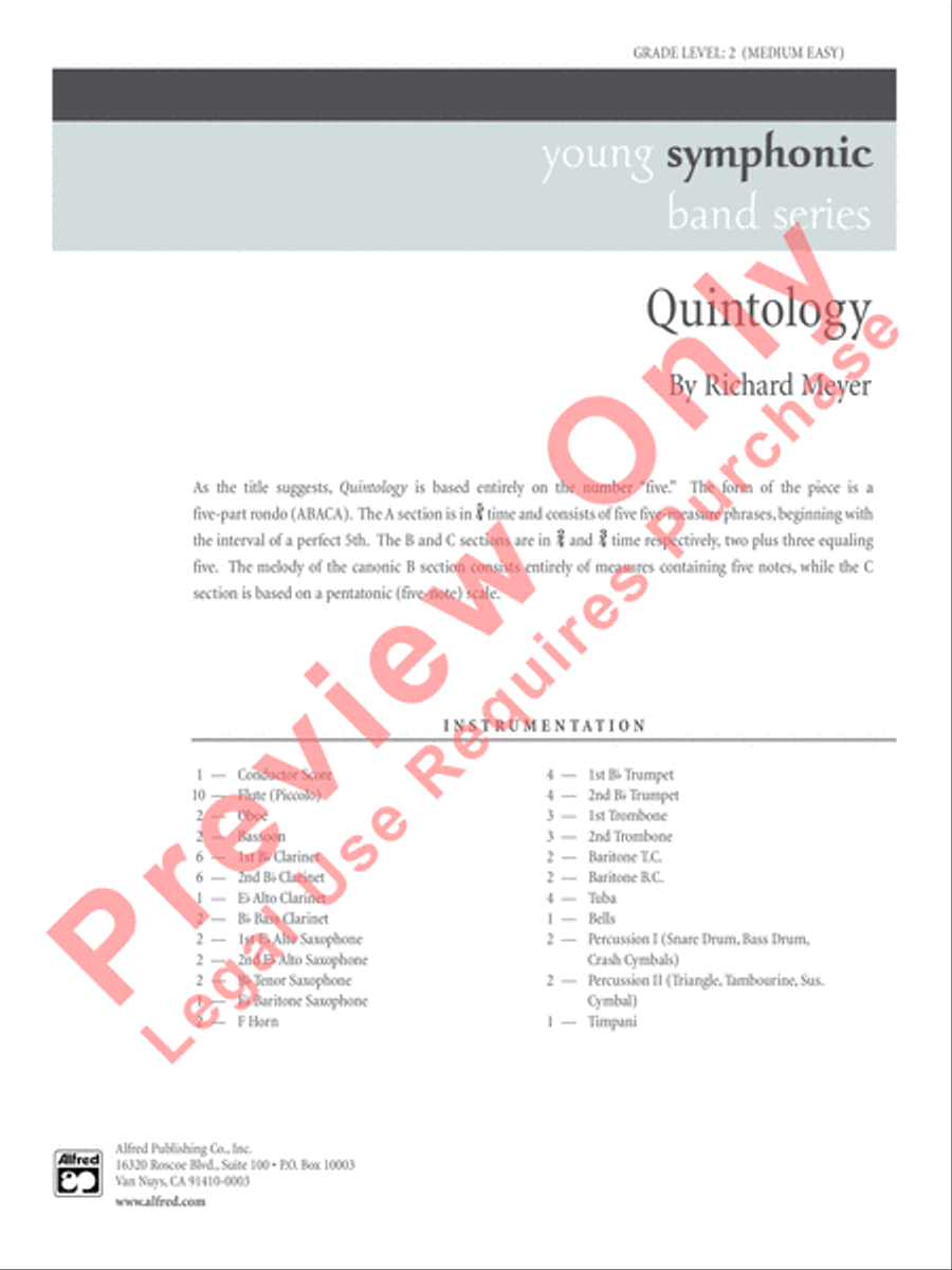 Quintology Concert Band scores gallery preview page 2