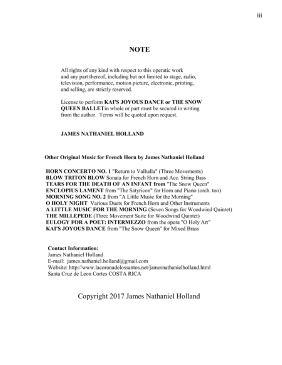 Kai's Joyous Dance: From the The Snow Queen Ballet, Arranged for 4 Horns (or Less) and Piano Brass Ensemble scores gallery preview page 3