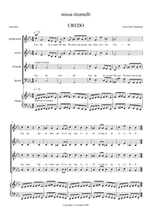 "3.Credo" from Missa Ritornelli for solo-soprano, mixed choir & organ