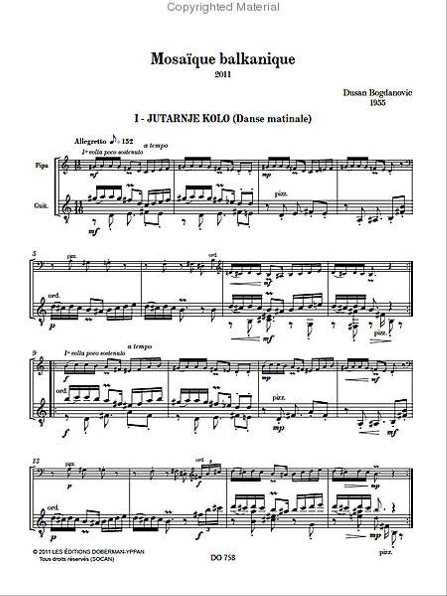 Mosaïque balkanique Mosaïque balkanique Classical Guitar scores gallery preview page 2