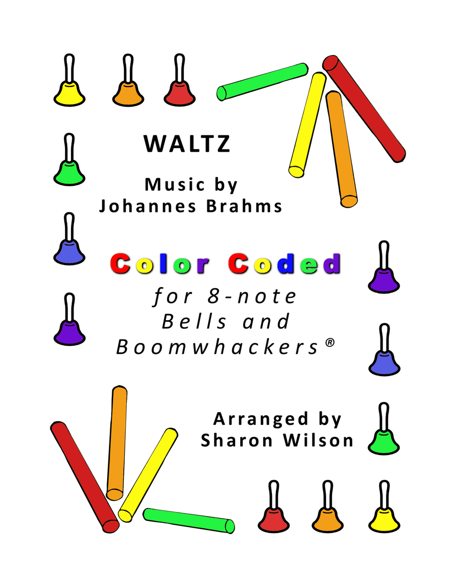 Waltz for 8-note Bells and Boomwhackers® (with Color Coded Notes) Handbell Choir scores gallery preview page 1