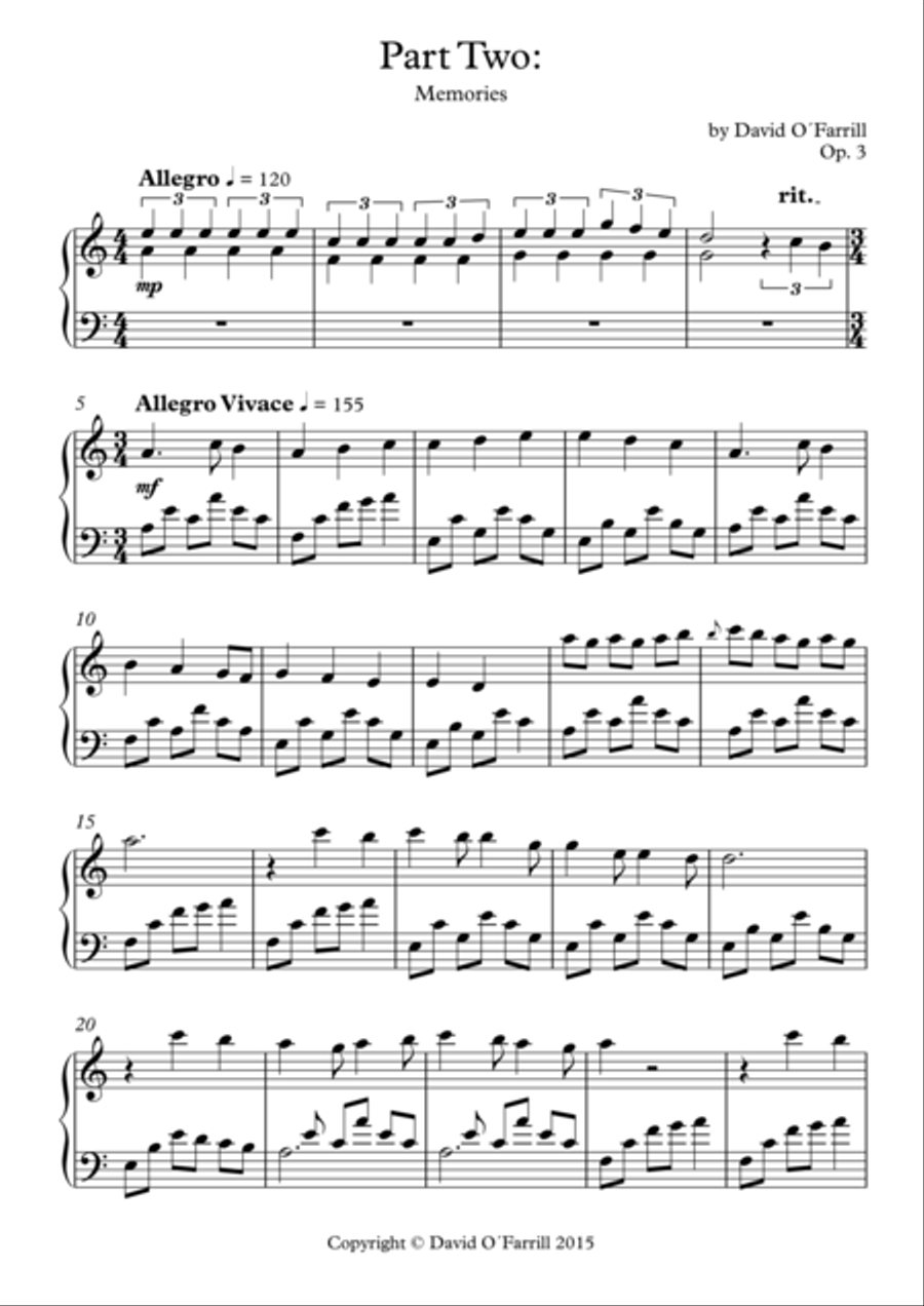 Part Two: Memories Piano Solo scores gallery preview page 1