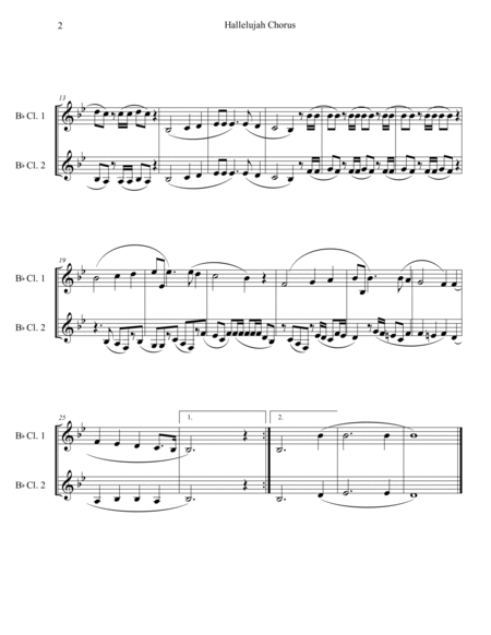 Hallelujah Chorus from Messiah (Clarinet Duet) image number null
